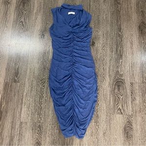 BAILEY 44 ruched blue midi dress